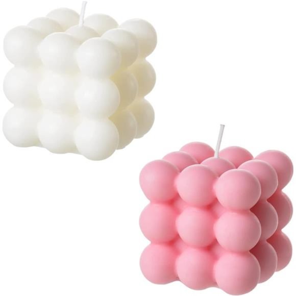 Bubble Candle-Cube Soy Wax Candles,Home Decor Candle,Scented Candle Set 2 Pieces - Picture 1 of 6
